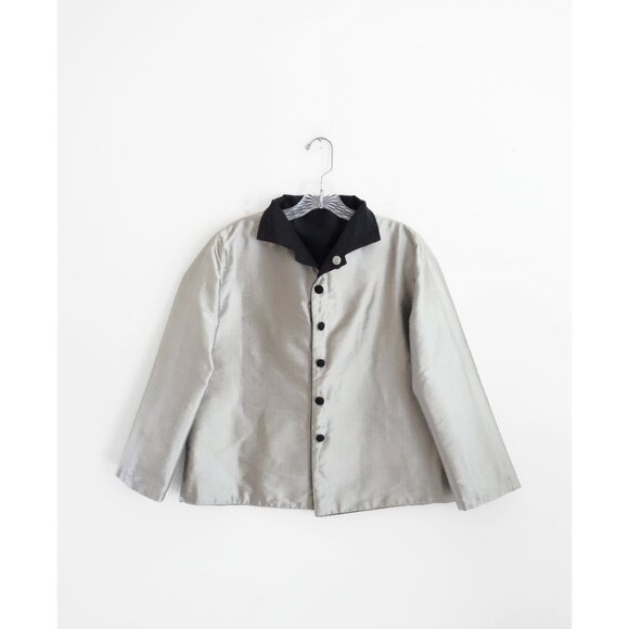 Sara Campbell Black Light Taupe Reversible Blazer Jacket Pantsuit size Medium - Picture 4 of 7